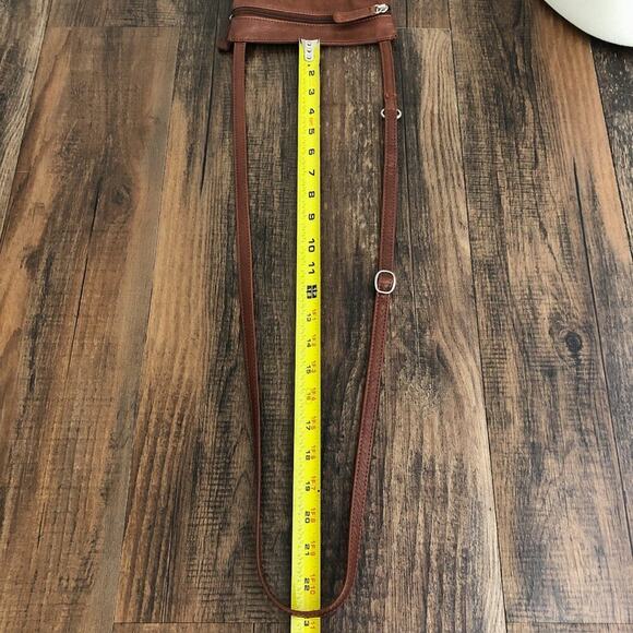 Osgoode Marley Crossbody Bag Leather Fringe Detail Exterior Zipper Pockets Brown - Picture 14 of 16